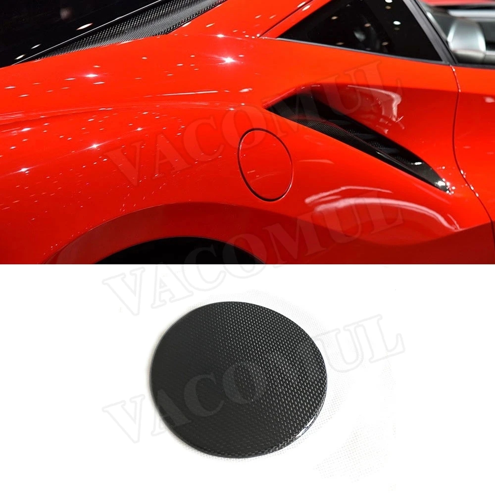 Dry Carbon Fiber Outside Oil Filler Door Fuel Tank Cap Cover for Ferrari 488 GTB 2015-2018 Car Accessories