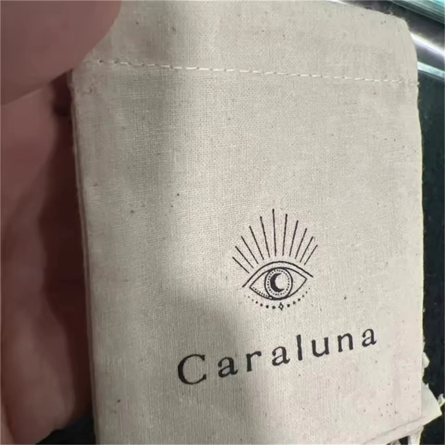 50PCS Custom Logo Bling Bling Muslin Drawstring Bag Luxury Gift Beige Cotton Packaging Jewelry Pouch