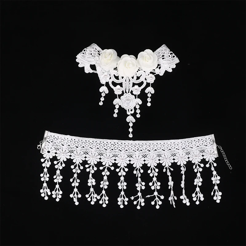 1 Stück Vintage klassische Gothic-Tattoo-Spitzen-Halskette für Frauen, schwarzer Kristall-Anhänger, Charm-Halskette, Boho-Schmuck, Geschenk – Detail 8