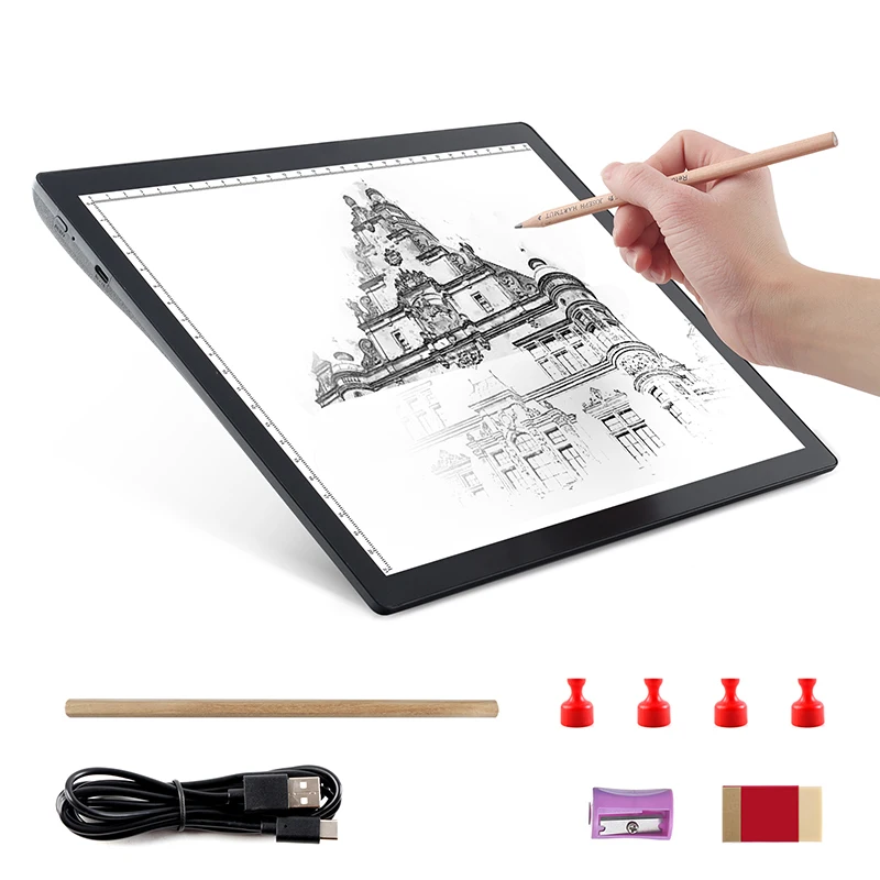 

Rechargeable Tracing Light Box, Light Pad for Diamond Painting Portable Battery Powered Light Board for Drawing Sketching