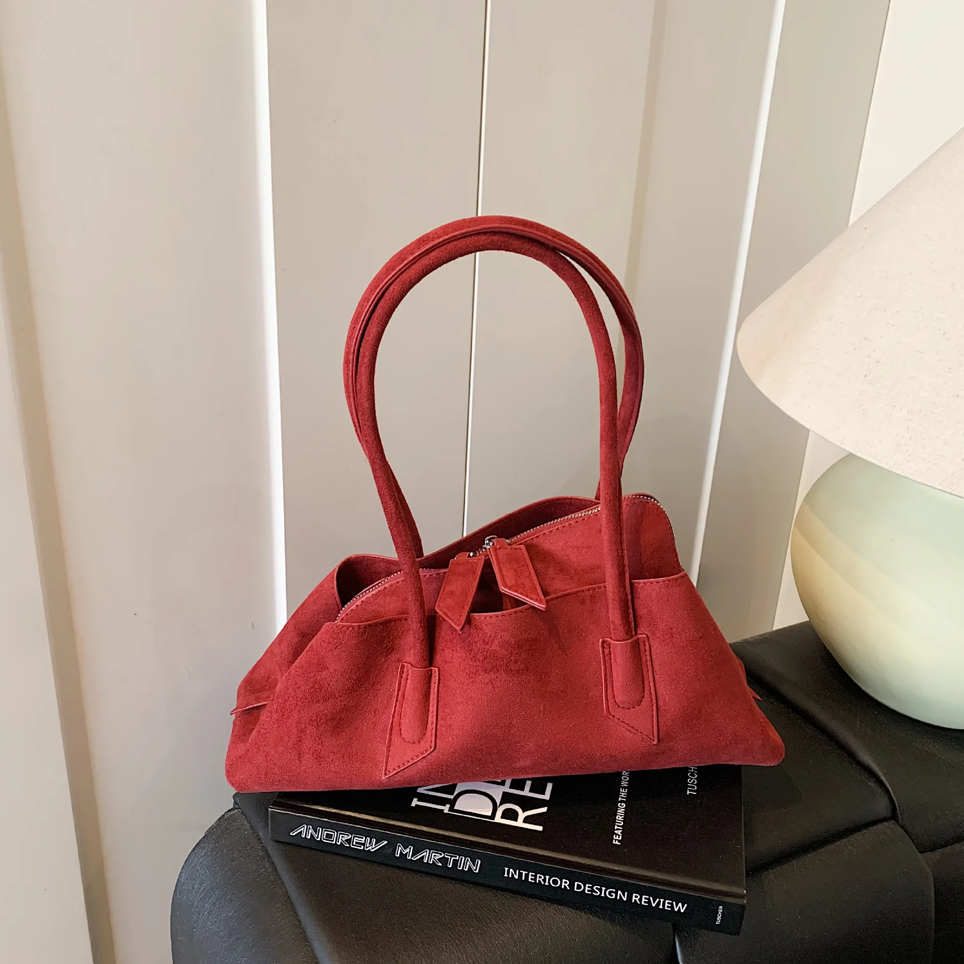 

Suede Asymmetrical Bag, Casual Shoulder Purse for Women, Versatile Day-to-Night Tote Underarm Bag Relaxed Style Top Handle Bag​