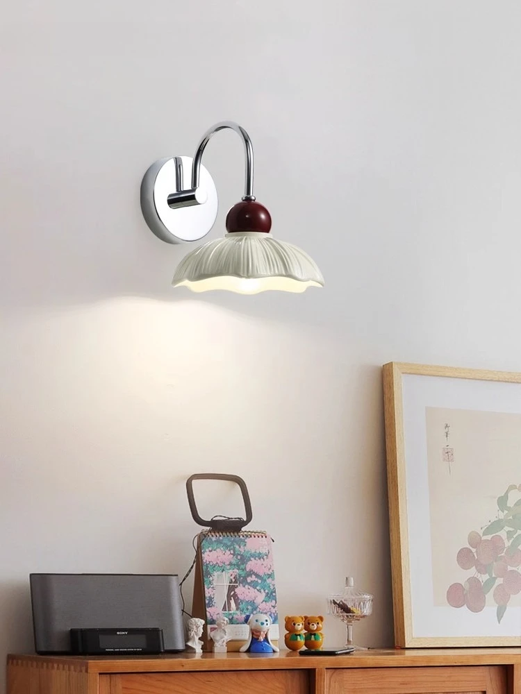 Nordic modern full spectrum eye protection cream wind bedroom wall lamp corridor children's room decorative lamp