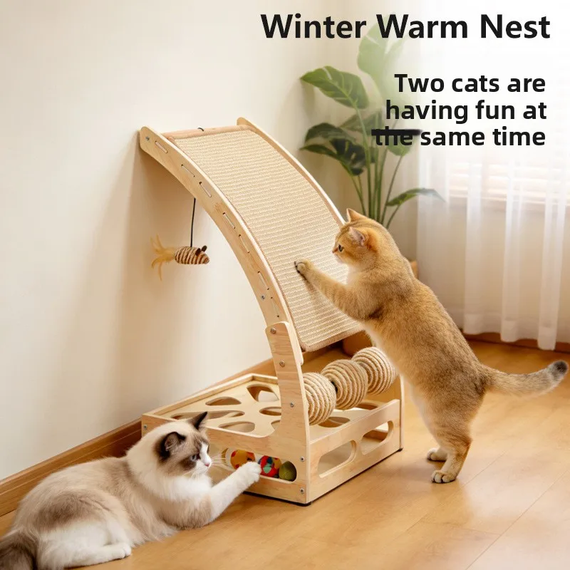 2-in-1 Cat Tree and Scratcher, Durable Multi-Function Claw Pad, Pet Accessory