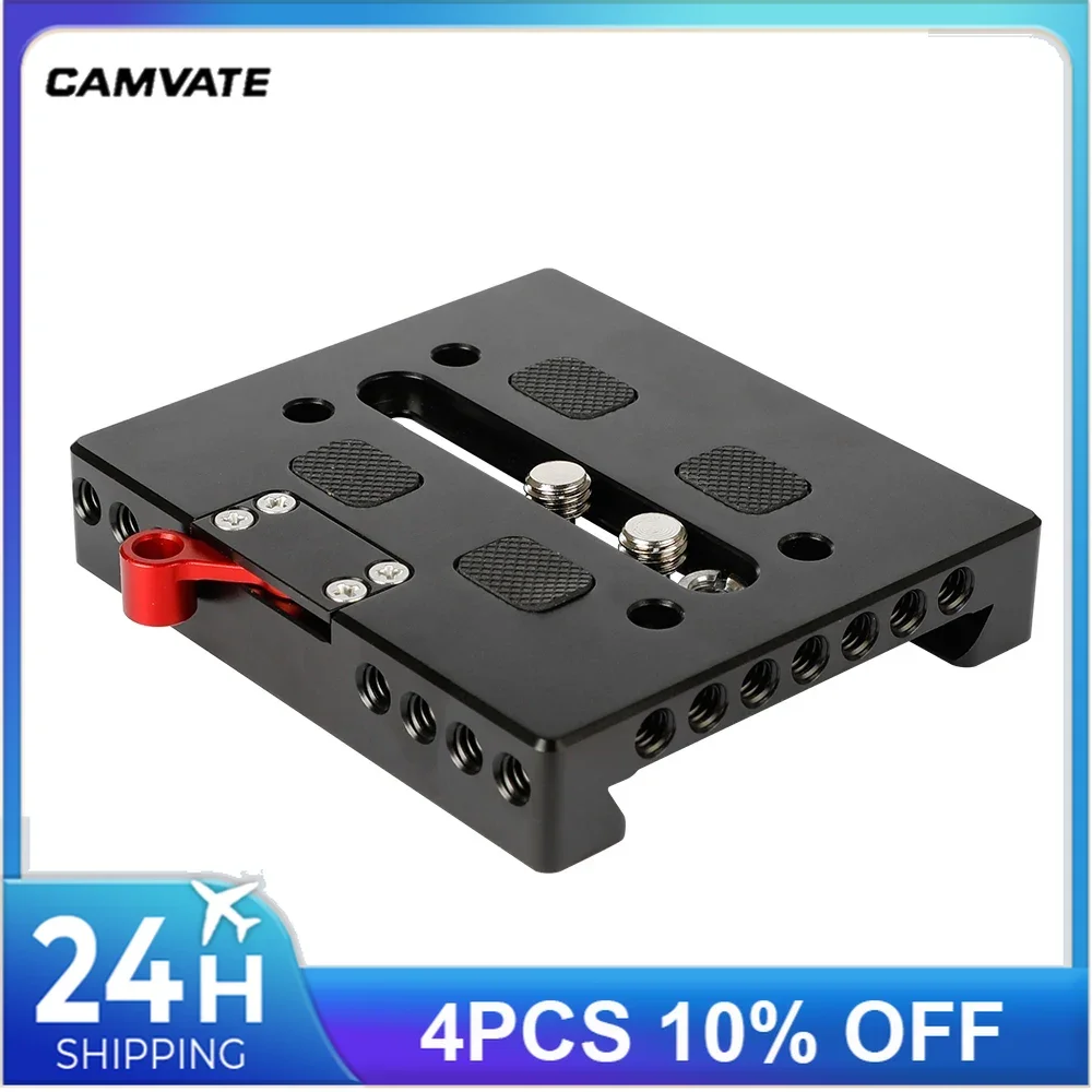 CAMVATE-placa base de liberación rápida para cámara, tachuelas de montaje de 3/8 "-16 para DSLR, montaje en hombro, jaula de cámara, aparejo, cabeza de trípode