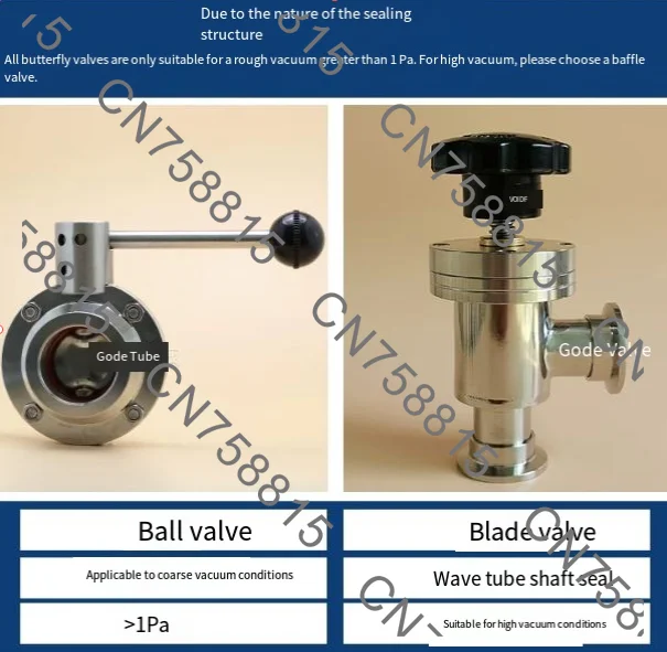 304 Stainless Steel GU-KF16/KF25/KF40/KF50 Manual Quick Install Valve，High Vacuum Ball Valve
