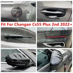 Wiper / Door Handle Bowl / Rear Fog Light / Mirror Cover Trim Carbon Fiber Accessories For Changan Cs55 Plus 2022 2023 2024 2nd