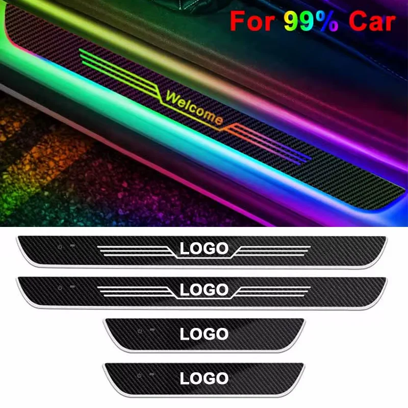Customizable Led Interior Car Lights Personalized Auto Door Pedal Welcome Mood Light RGB multi-function Car Decor Accessories
