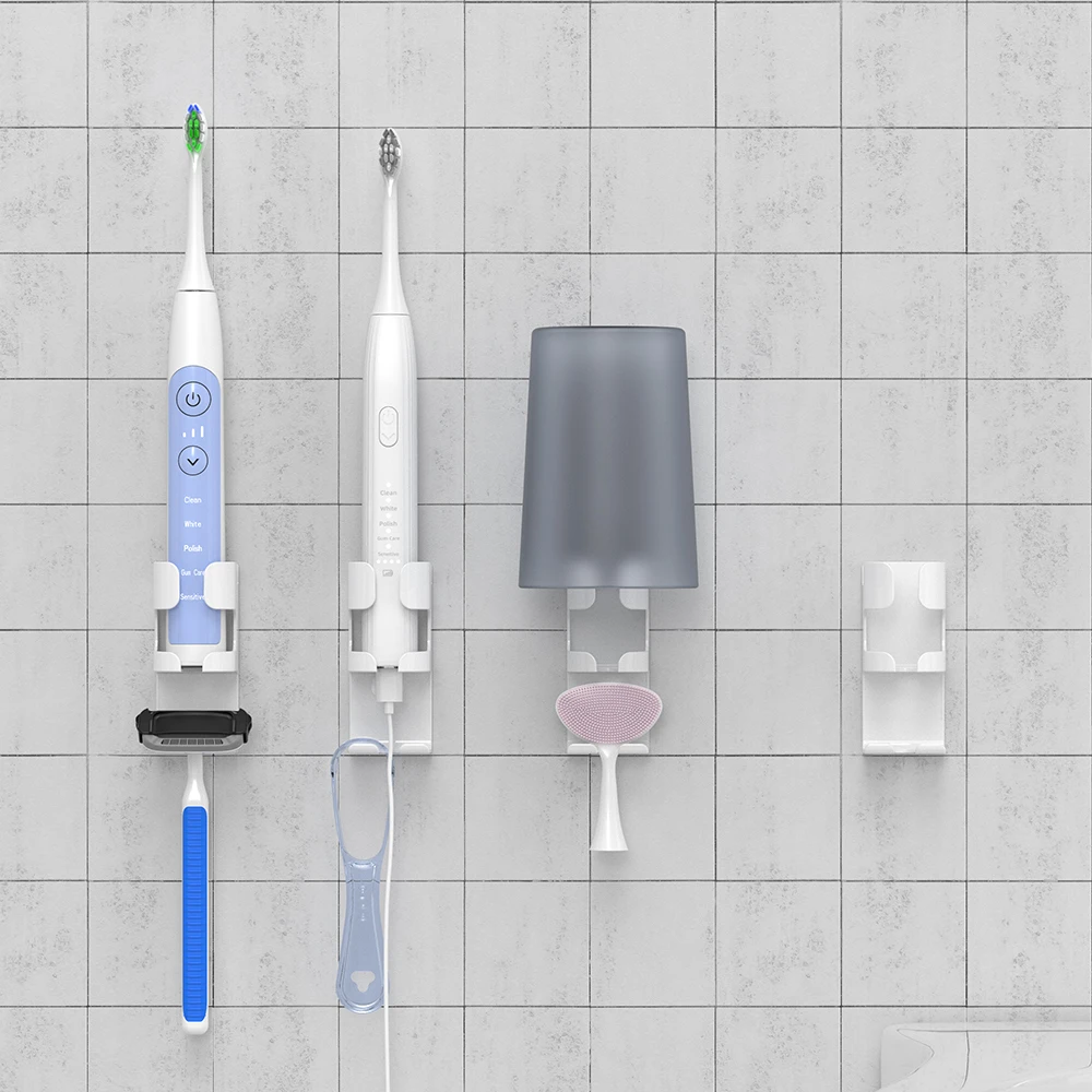 حامل فرشاة أسنان مثبت على الحائط ، مستشعر جاذبية ، بدون لكمة ، لاصق ، مناسب لفرشاة أسنان كهربائية عن طريق الفم والفليبس #3