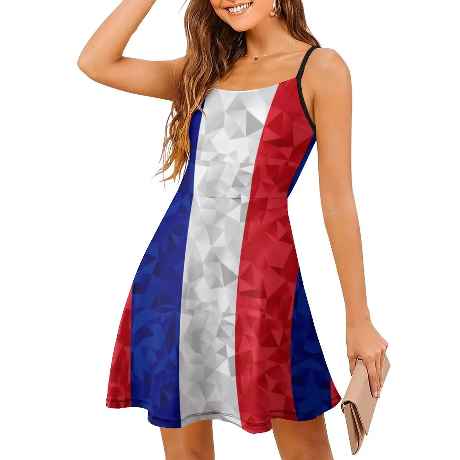 Exotic République Française France Flag (20) Women's Sling Dress Funny Vintage  Vacations  Woman's Dress The Dress Graphic