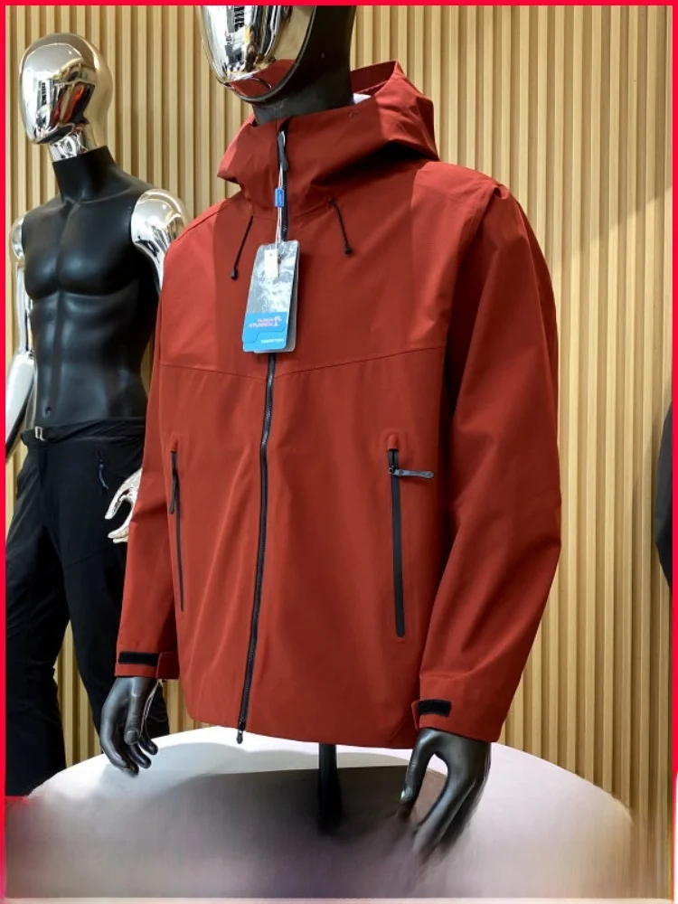 

Outdoor Men's And Women's Full Glue Waterproof Tear Resistant Hard Jacket Double Zipper Underarm Spring Fashion