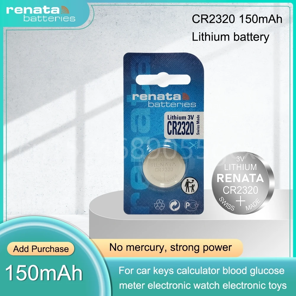 

RENATA CR2320 CR 2320 3V Lithium Battery BR2320 DL2320 ECR2320 For Car Remote Control Watch Toy Button Coin Cell