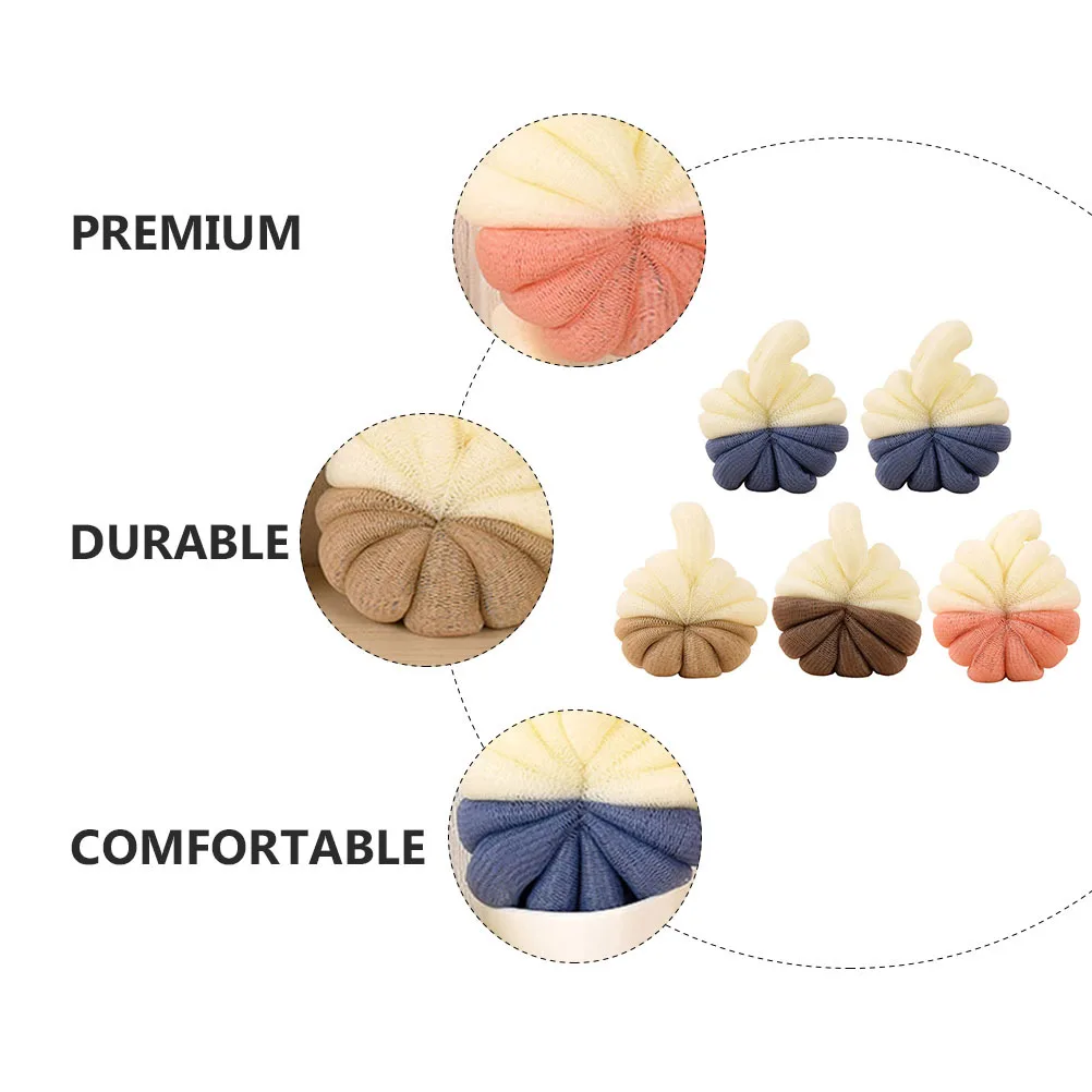 

5pcs Durable Shower Scrubber For Exfoliating Rubbing Back Body Washing Home Bath Flower Tool Home Use Bath Flower