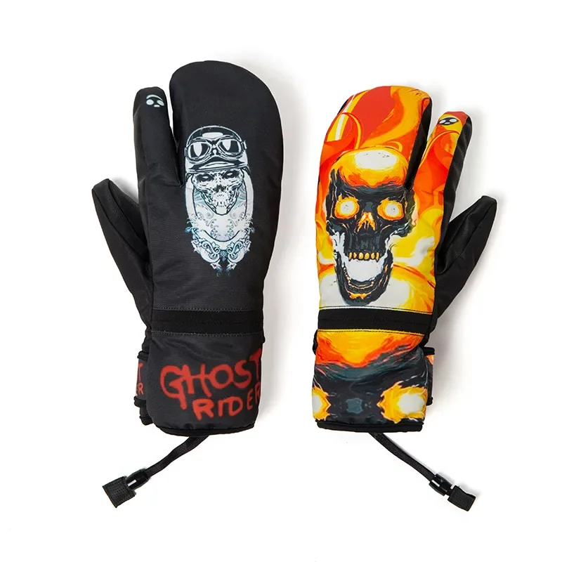 Guantes de esquí de forro polar para hombre y mujer, manoplas cálidas para montar al aire libre, Snowboard, resistentes al viento, impermeables,