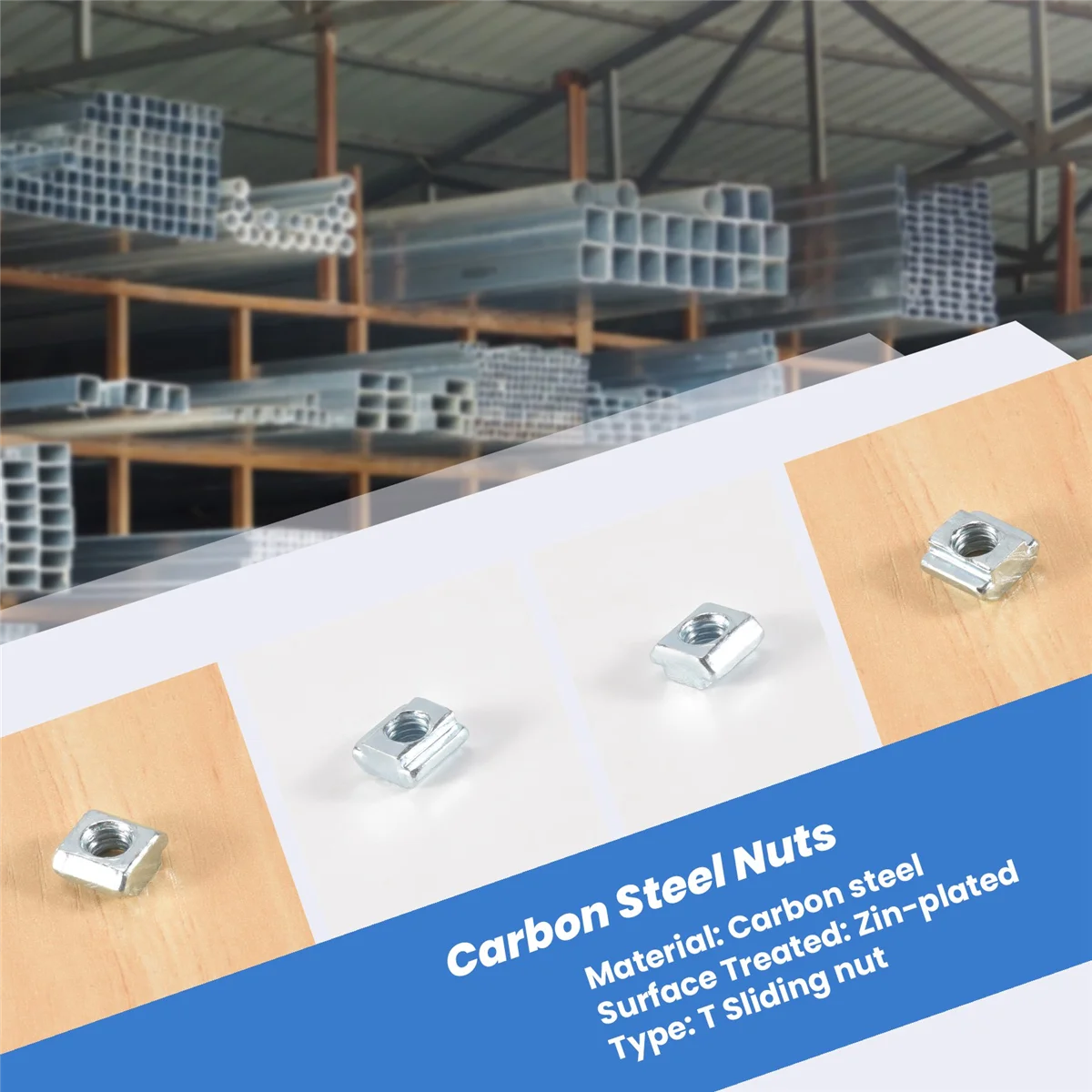 50pcs M5 T Sliding Nut Zin-Plated Carbon Steel T Sliding Nut for 2020 Aluminum Profile