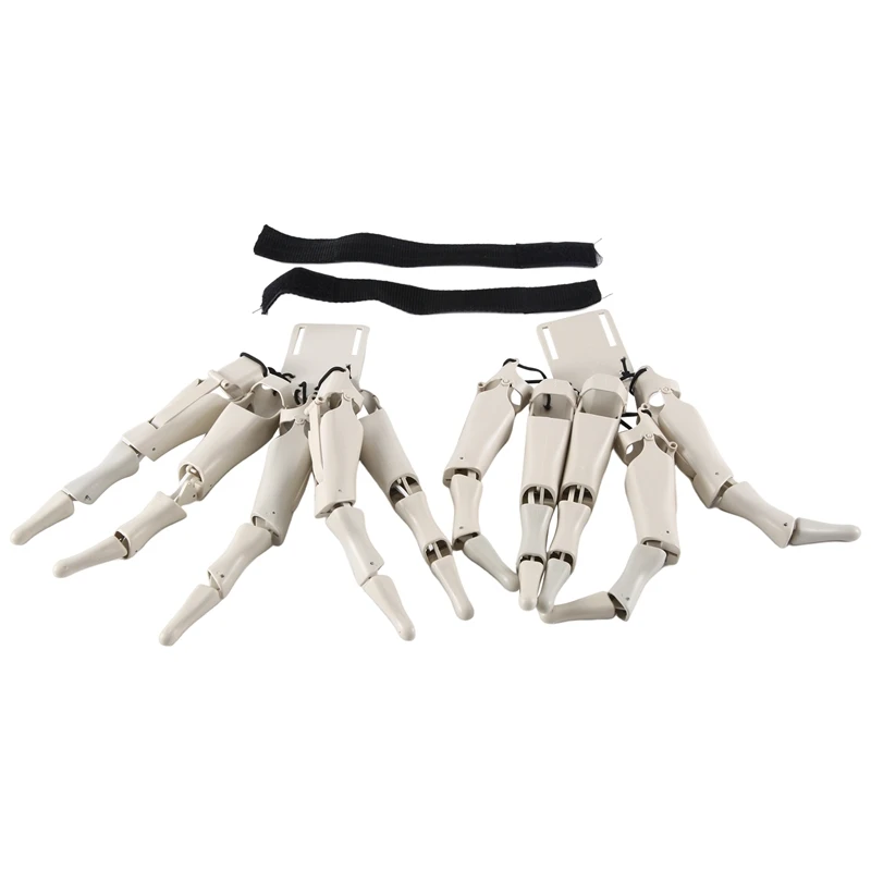 1 Set White Plastic Realistic Skeleton Hands Horror Ghost Claw Props Finger Glove