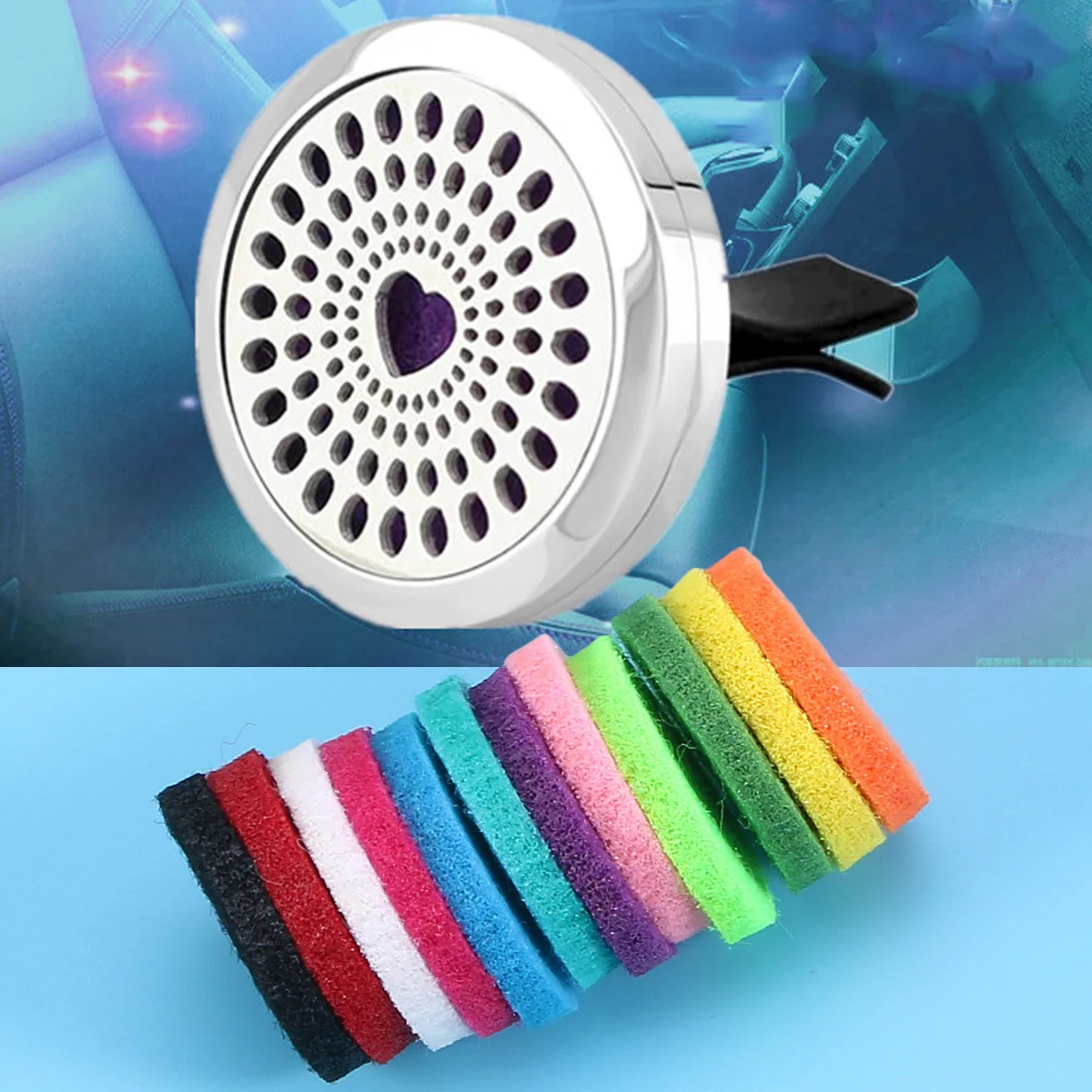 

12pcs Essential Oil Diffuser Necklace Replacement Pads Thick Absorbent Felt Pads for Aroma Locket Pendant Refill Reusable