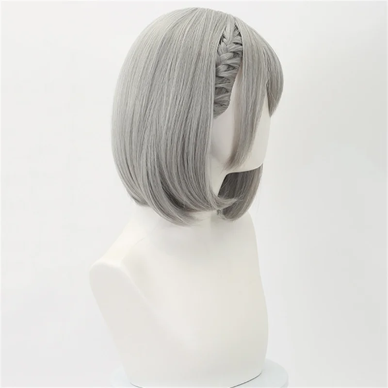 لعبة دلتا فورس هاككلو ماي شياوين شعر مستعار تأثيري رمادي قصير الشعر مقاومة للحرارة بيروكات صناعية هالوين كرنفال الدعامة #5