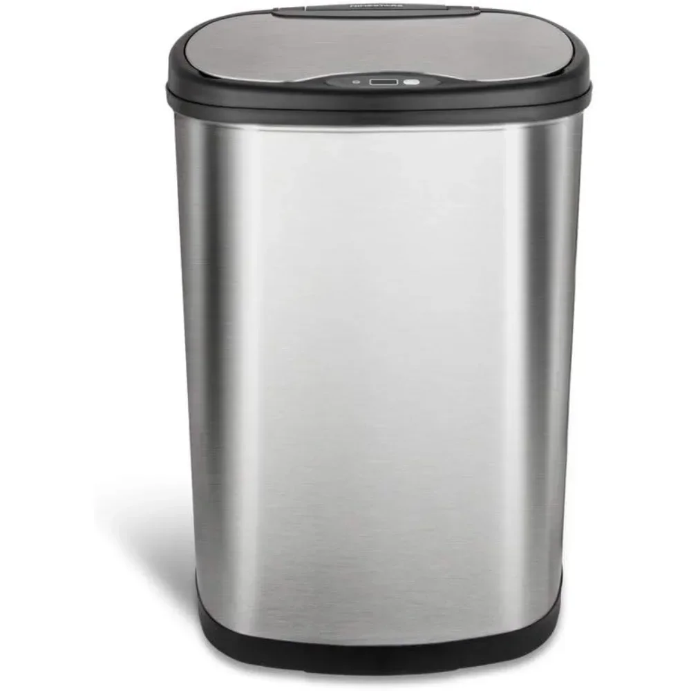 Motion Sensor Trash Can, Large, Silver