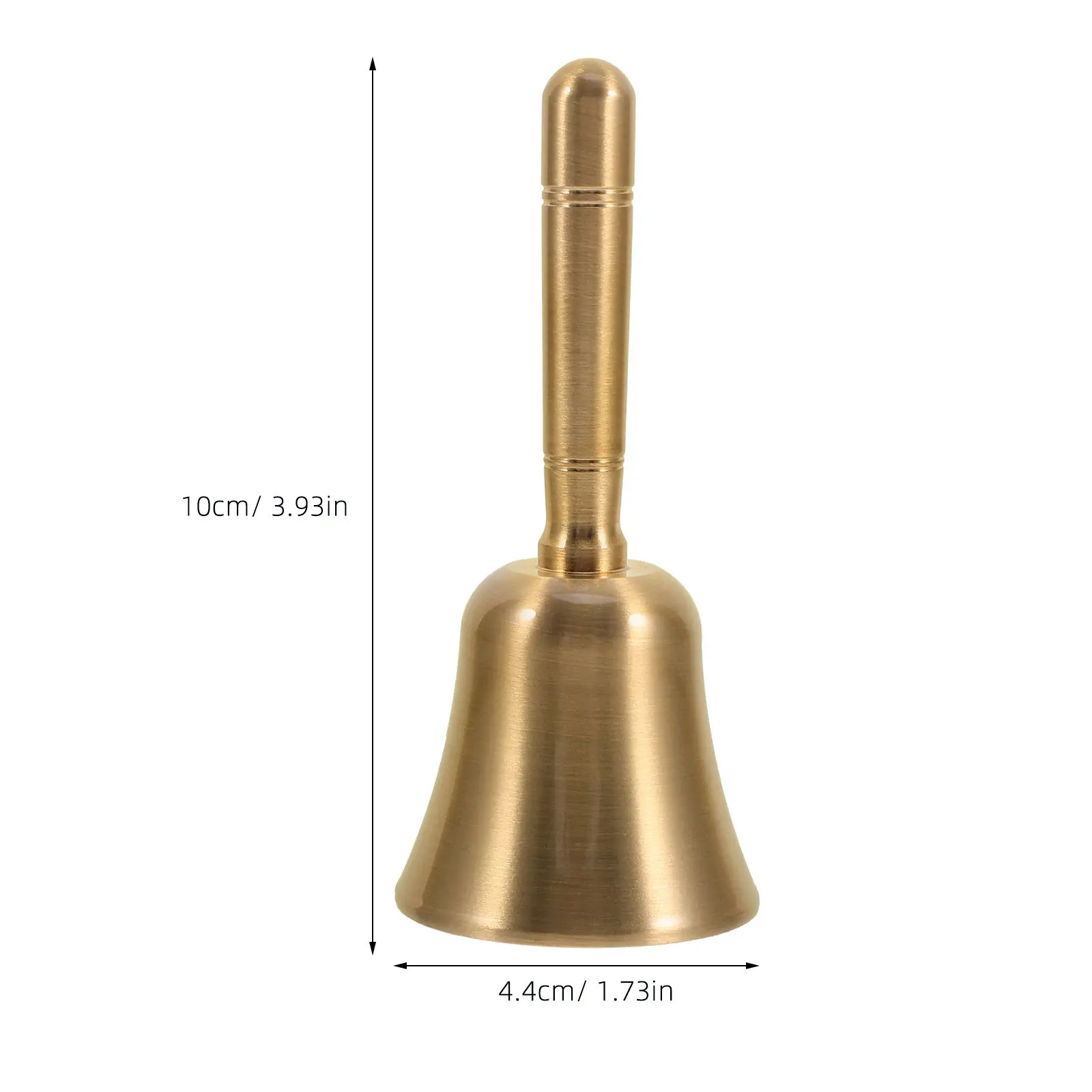Brass Christmas Hand Bell Polished Metal Loud Resonant Ringing Bell for Holiday Decor Classroom School Restaurant Reception Desk