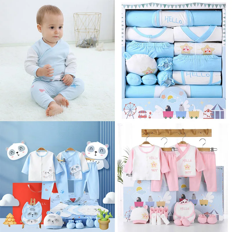 18pcs/set Newborn Clothes Suits 0-6M Baby Clothing Sets Boys Girls Suit Cotton Baby Shower Gift Set New Born Clothes