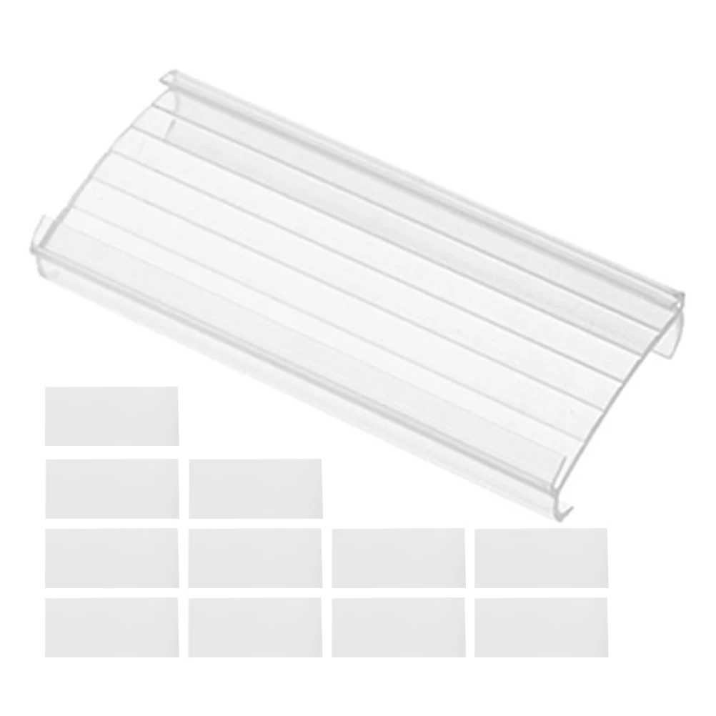 

20pcs Price Card Label Display Holder Clip Sign Merchandise Holders Transparent PVC White Sheets 75mm Shelf Tags Supermarket