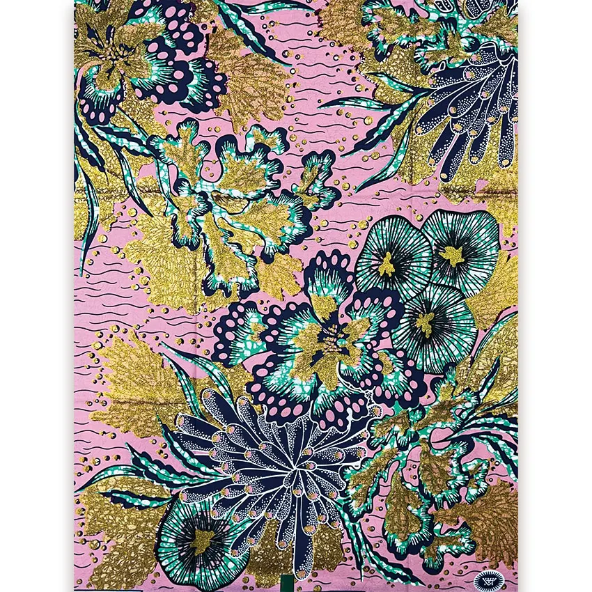 Grand Super 100% Cotton African Wax Fabric High Quality Wax Print Ankara Fabric For Sewing 6yards Women Fabric VL-512