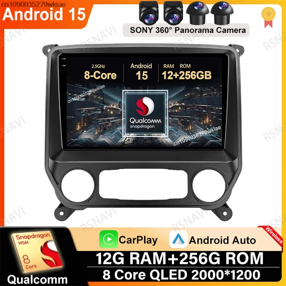 

Andoird 15 Car Radio For Chevrolet Silverado GMC Sierra 2014-2018 Viedo Player DSP Wireless Carplay Auto 5G WIFI BT Autoradio