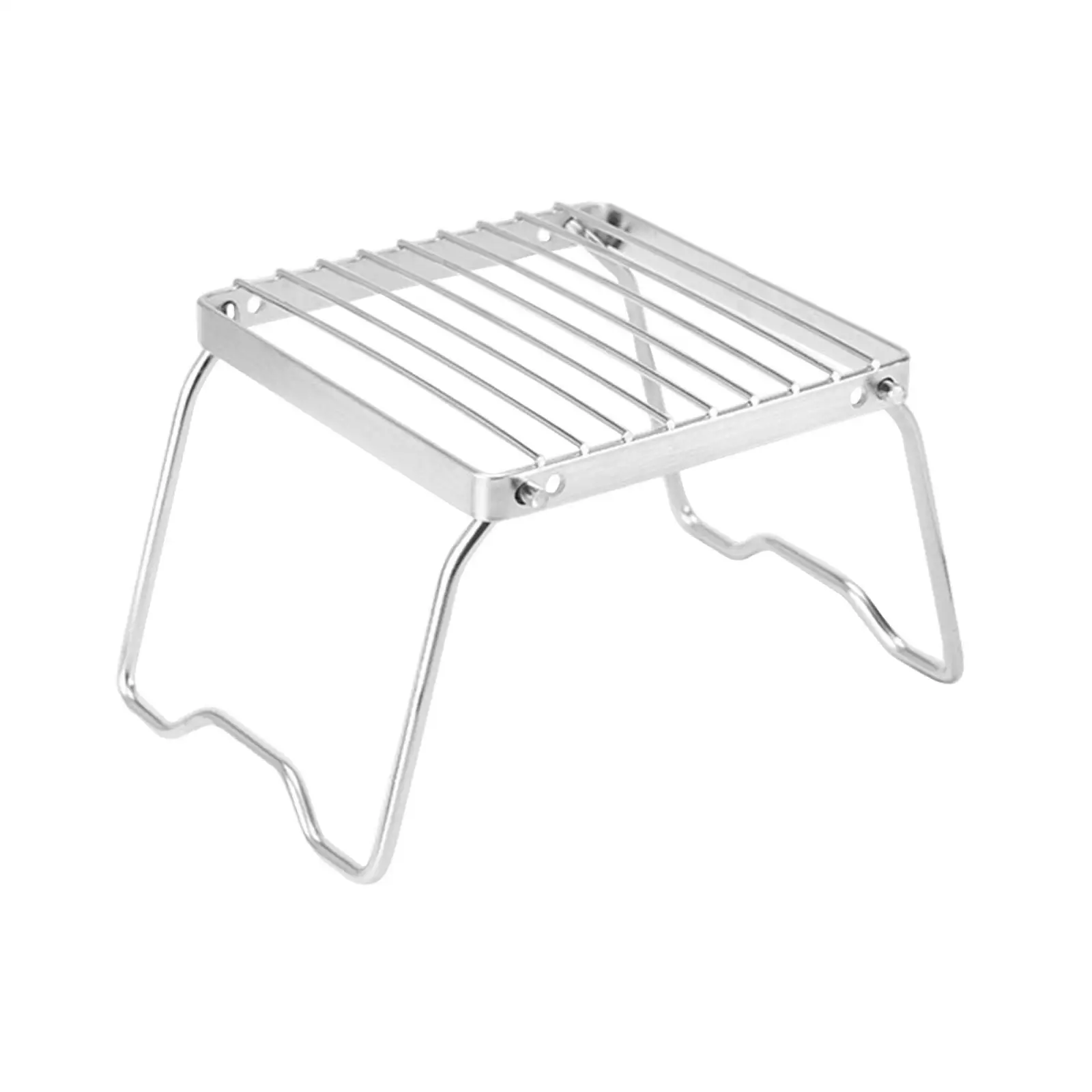 

Foldable Stove Stand Grill Racks Space Saving Wear Resistant Easy Carrying Stainless Steel for Camping BBQ Kettles Stew Pots