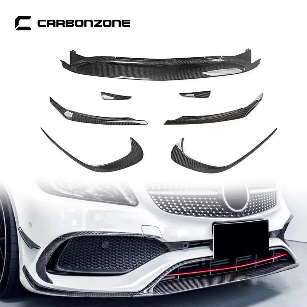 Carbon Fiber Front Bumper Lip Body Kit Air Knife Trim Decoration for Mercedes-Benz A45 W176 Car Accessories