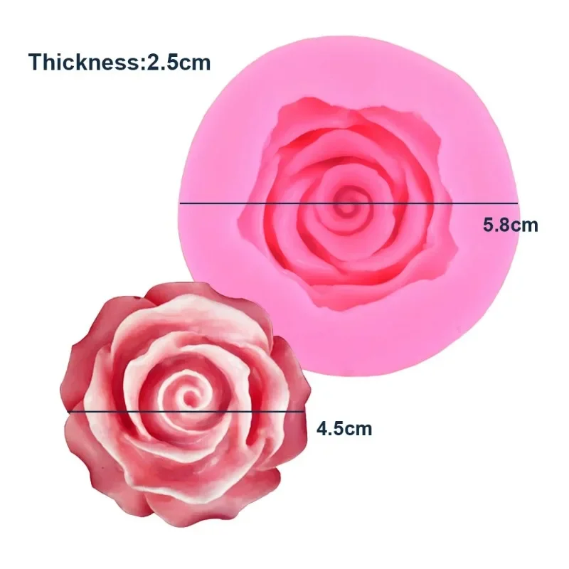 DIY 3D Flower Bloom Rose Shape Silicone Fondant Soap 3D Cake Mold Cupcake Jelly Candy Chocolate Decoration Baking Tool Moulds