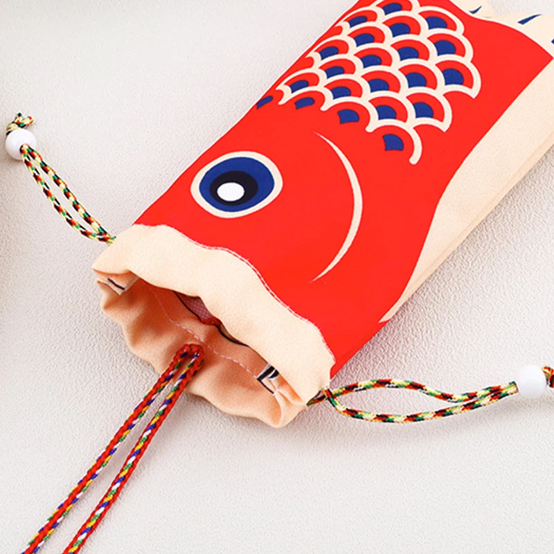 

Japanese Brocade Koi Coin Purse Lucky Charm Sachet with Adjustable Drawstring Hanfu Accessory Ethnic Decor Pouch Gift for Women