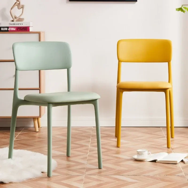 Nordic plastic chair home modern simple Internet celebrity ins style back dining chair thickened casual dining table and chairs
