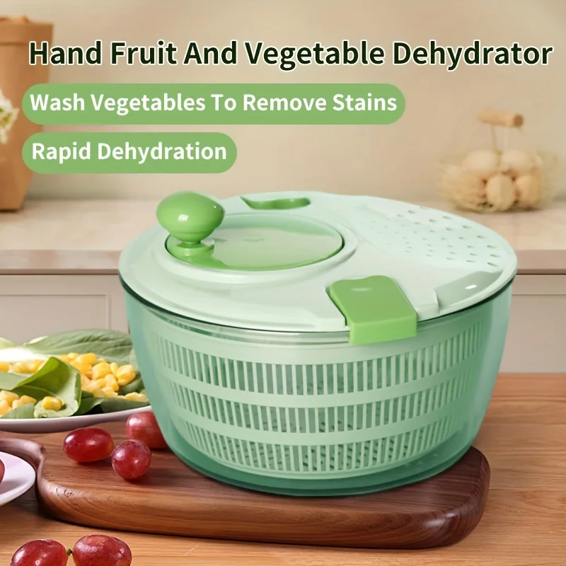 1pc, Vegetables Dryer, Salad Spinner, Fruits Basket, Vegetables Washer Dryer, Fruit Drainer, Lettuce Spinner, Colander Basket, D