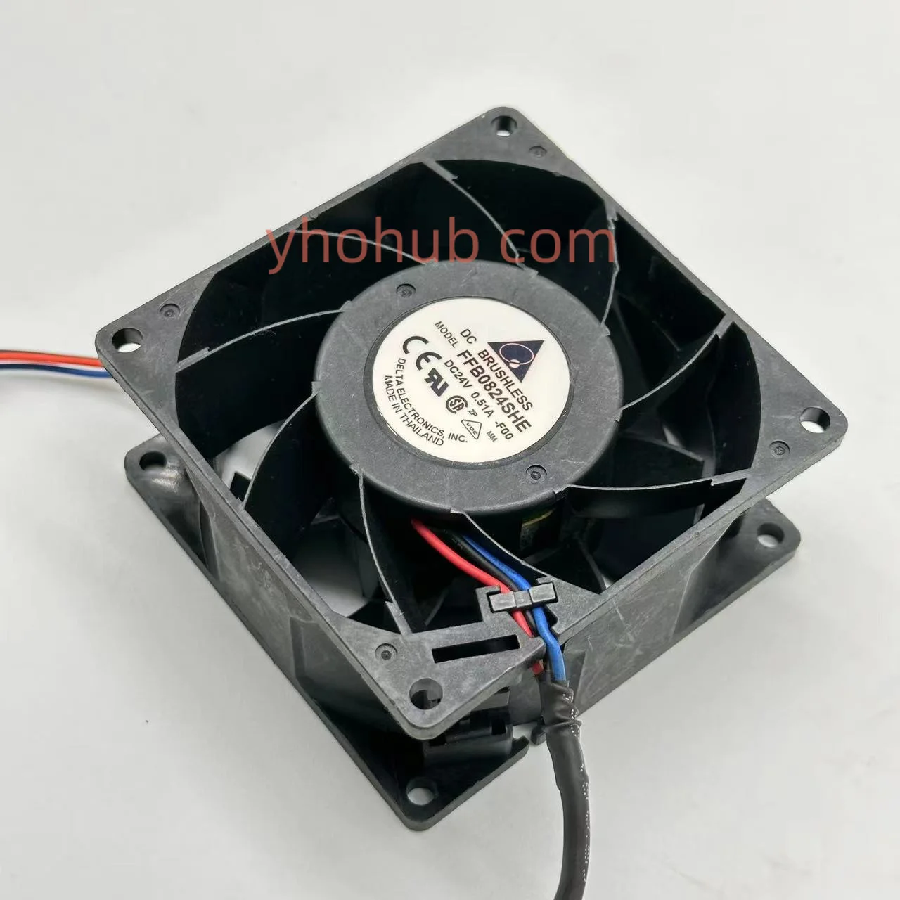 

Delta Electronics FFB0824SHE F00 DC 24V 0.51A 80x80x38mm 3-Wire Server Cooling Fan