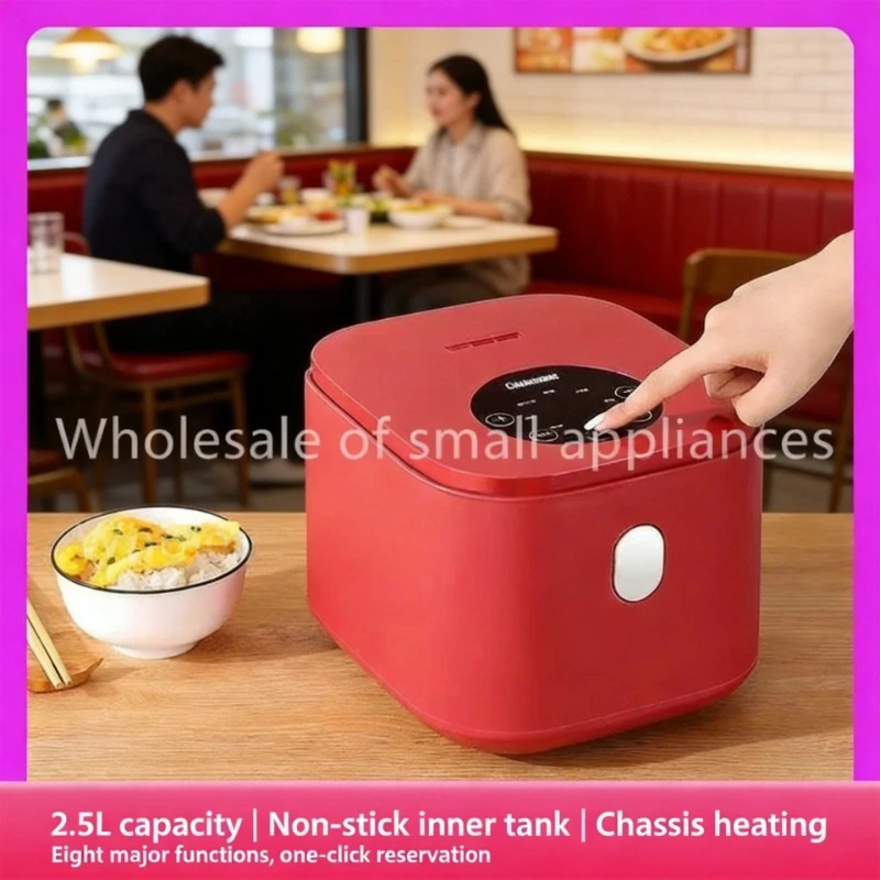 Mini Smart Rice Cooker 1-4 Person Household Fully Automatic Timed Cooking 2-3L
