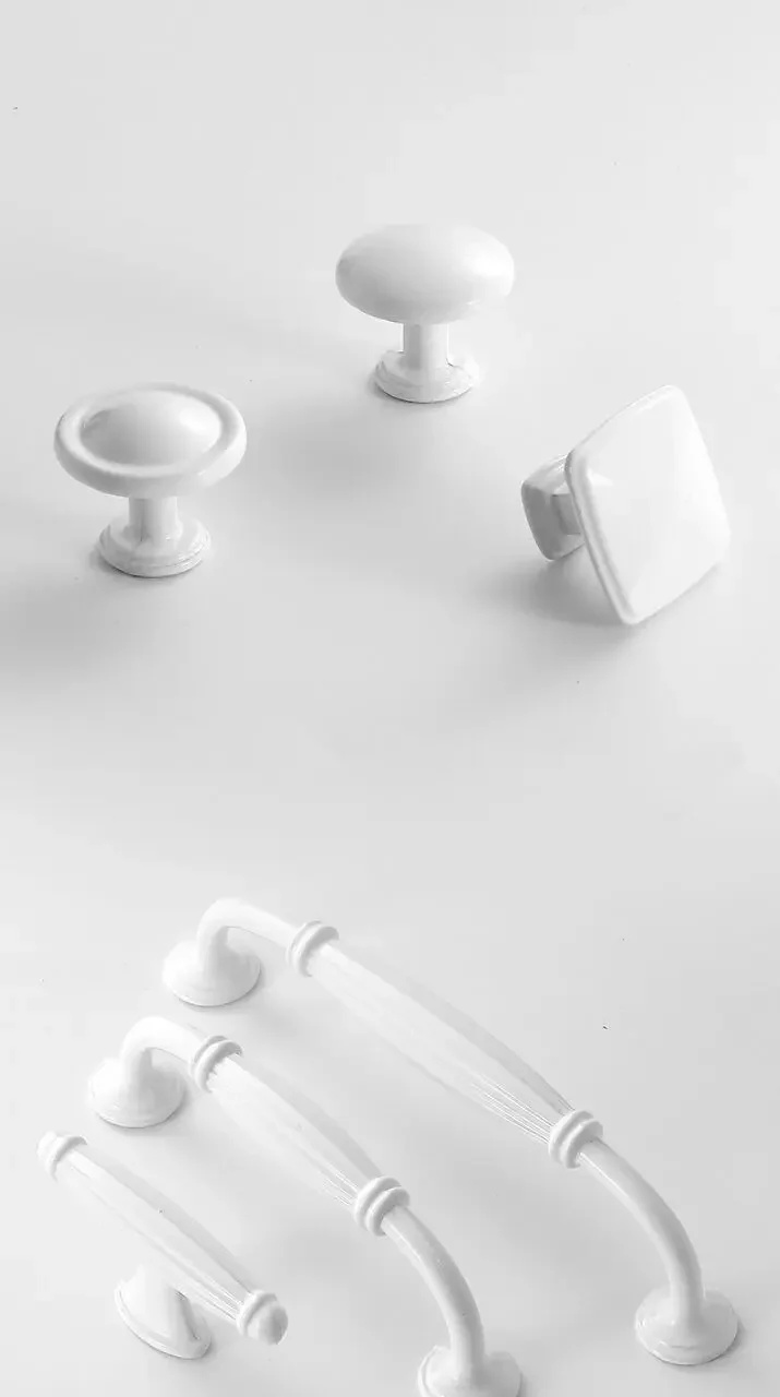 Handles Drawer Cabinet Furniture Kitchen Handles for Cabinet Knob Door Drawer Furniture Kitchen Knob Simplicity Fuji White