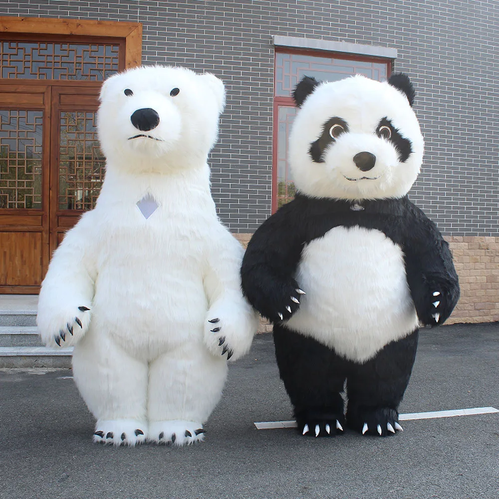 Giant Panda กระต่ายเสื้อผ้า Street ตลกหมีขั้วโลกเสื้อผ้าเล่นบทบาท Plush ตุ๊กตา Inflatable Mascot Chebulashka