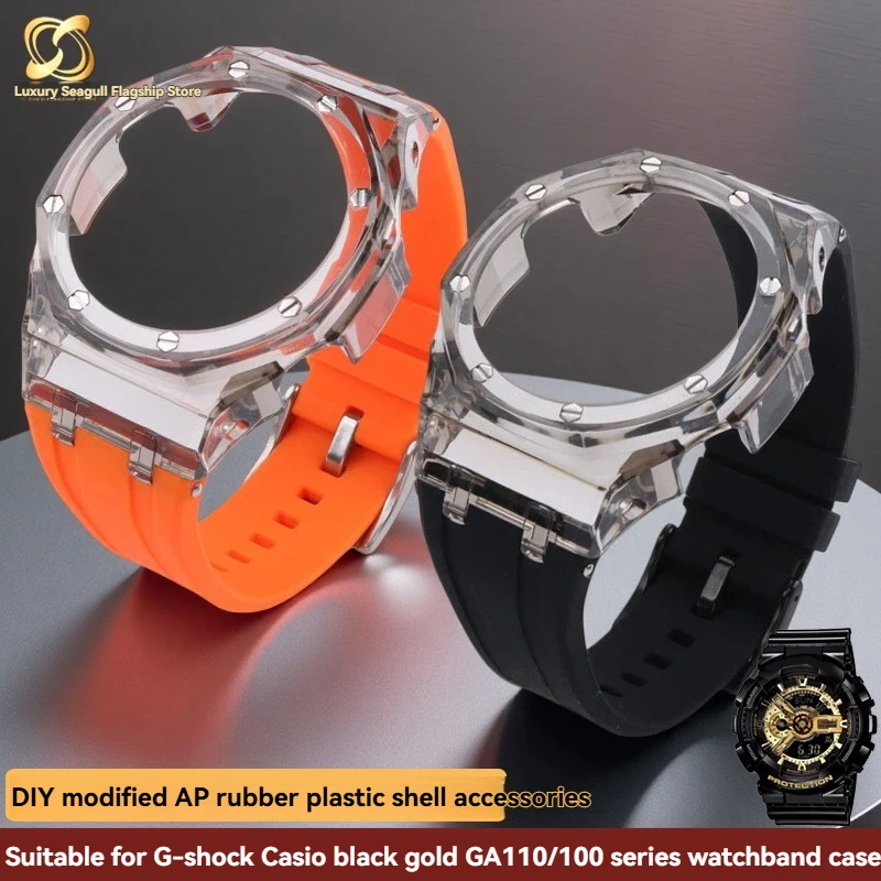 

For G-shock Casio Black Gold GA110/100 Series DIY Modification AP Appearance Case Silicone Rubber Men's Strap Case Accessories