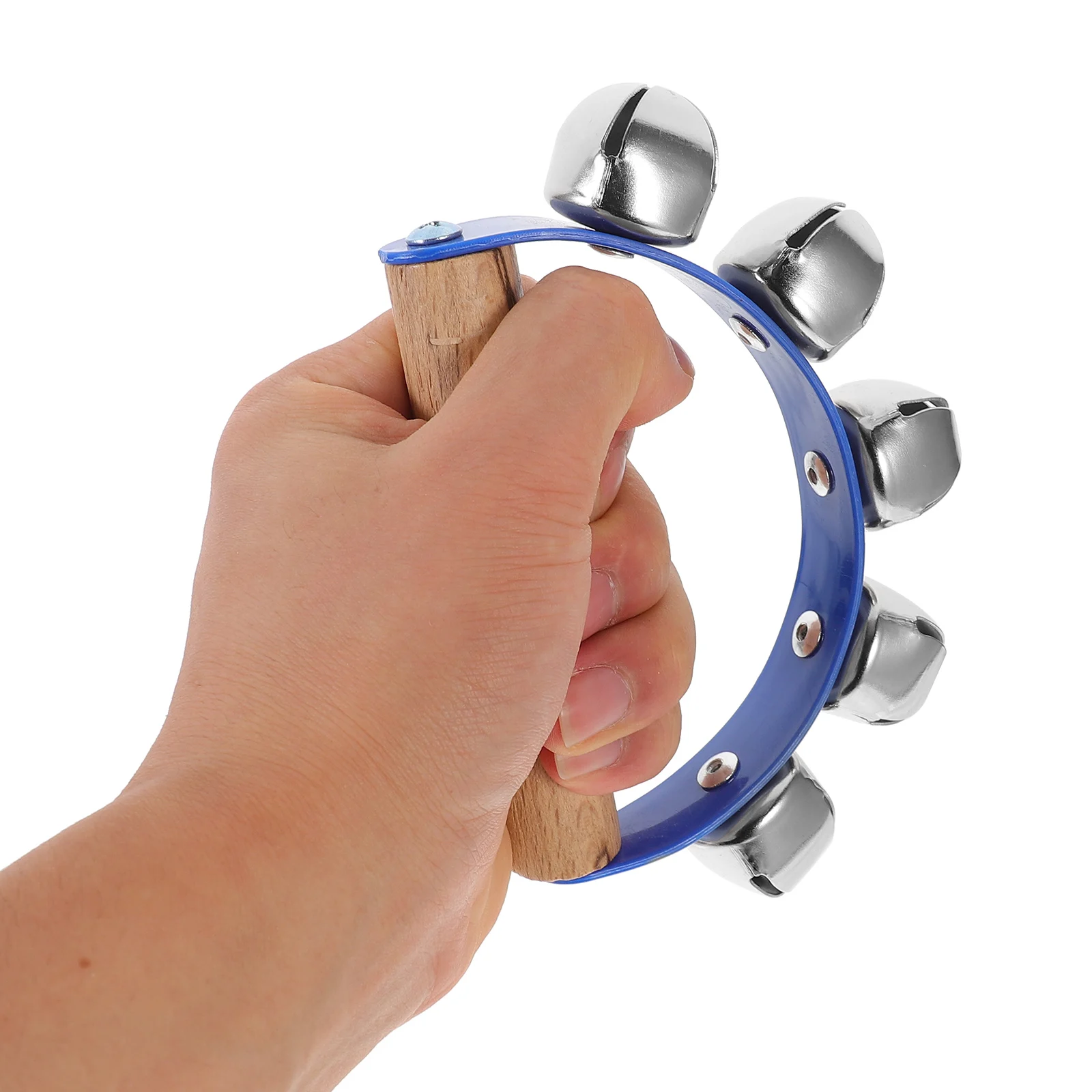 

6 Pcs Kids Musical Instruments Bell-holding Percussion Toy Plastic Hand Blue Shaking Tambourines Bells Child