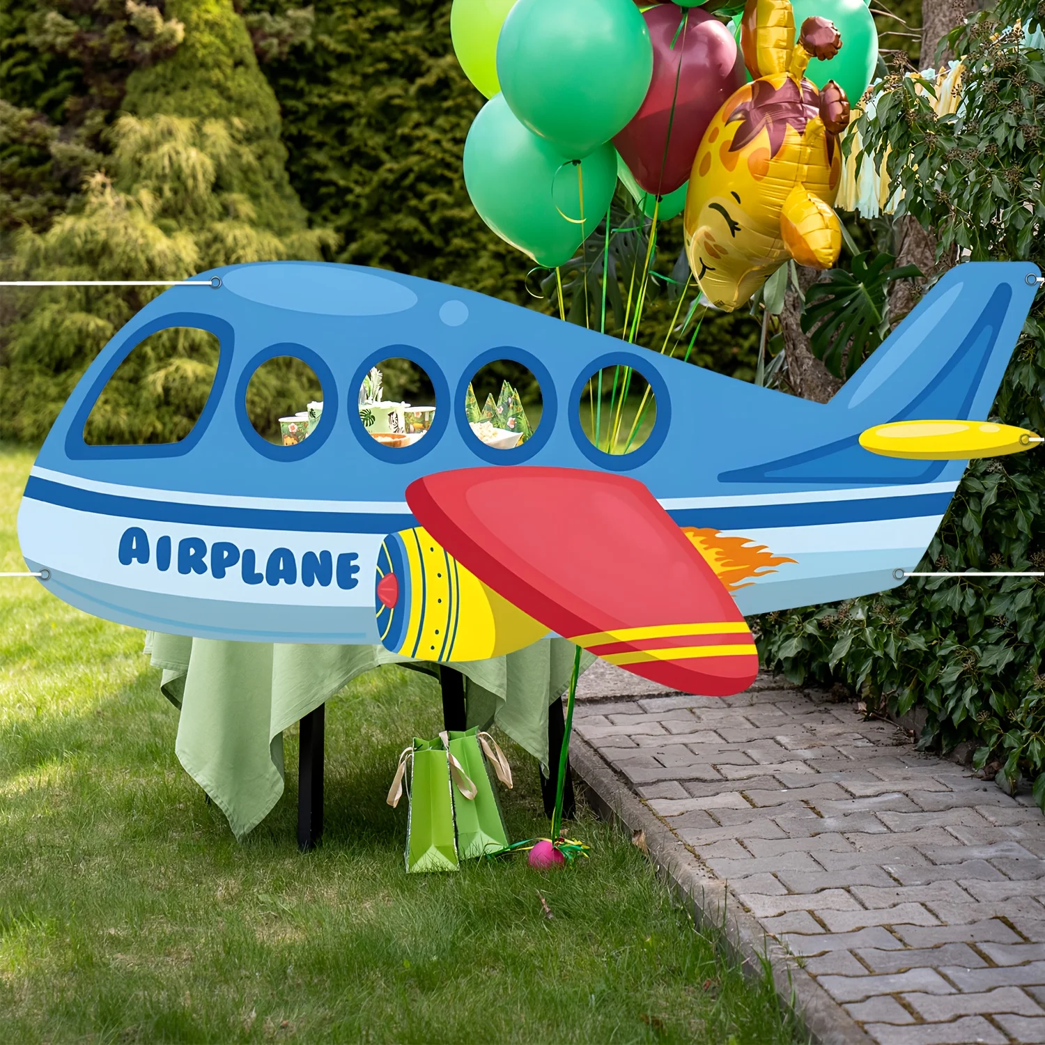 1 Set, großer, flugzeugförmiger Hohlrahmen, Foto-Requisiten für Geburtstage und Hochzeiten, Dekoration für Partys mit Luftfahrt-Thema