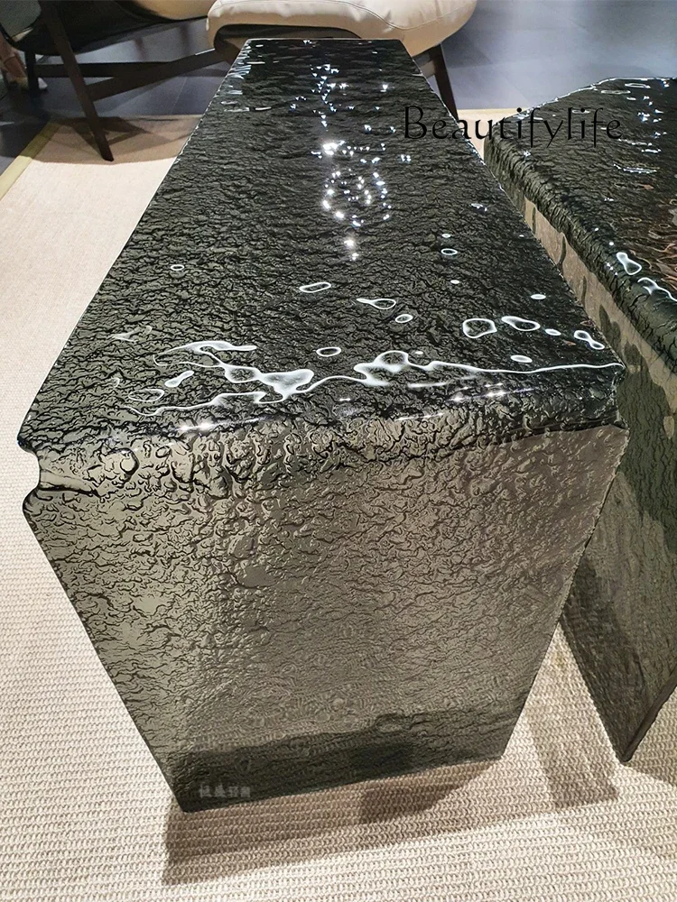 BJ Acrylic Coffee Table Transparent Living Room Special-shaped Creative Irregular Villa Italian Water Ripple Crystal Edge Table