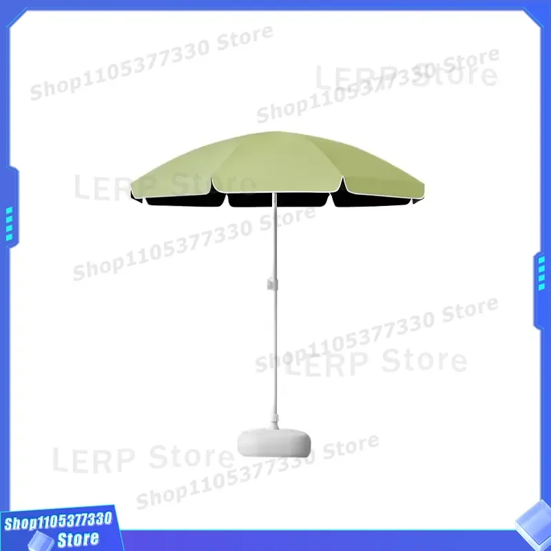 Adjustable Tilt Angle Plastic Base Patio Umbrella Manual Control Outdoor Garden Parasol Sunshade for Courtyard Backyard Use