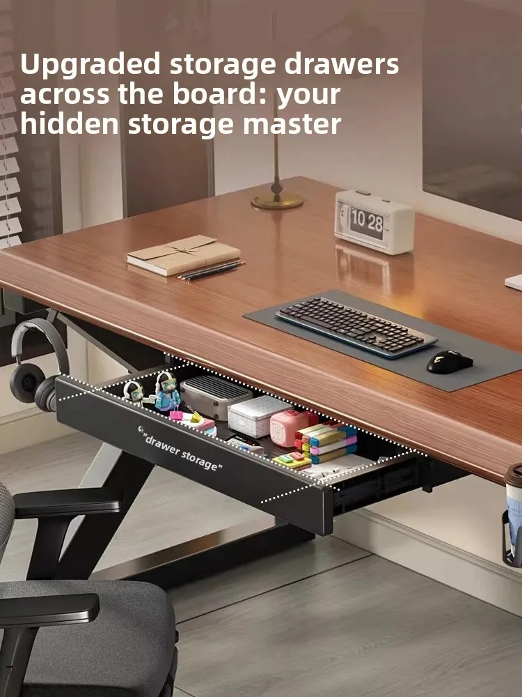 

Solid Wood Computer Desk with Drawers, Home Study Desk, Simple Desktop Desk