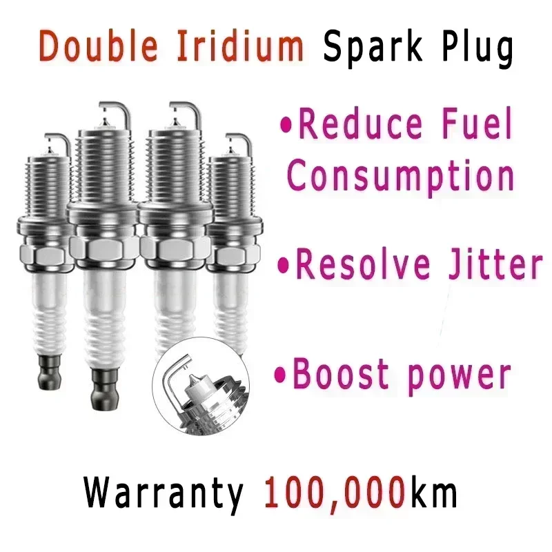 4/6pcs Automotive Double Iridium Spark Plug For Car RENAULT MEGANE III Hatchback BZ0/1 2.0 TCe BZ0K 2008-2024 132KW 180HP 1998CC