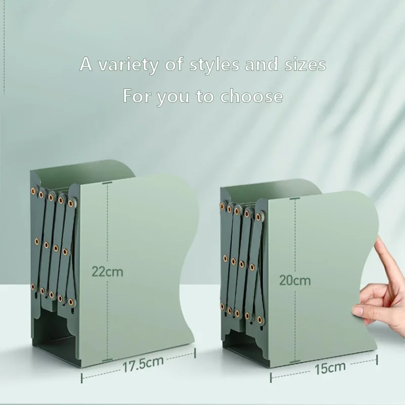 Adjustable Desktop Bookshelf Large Capacity with Pen Box Metal Telescopic Folding Storage Rack School Office Supplie Stationery