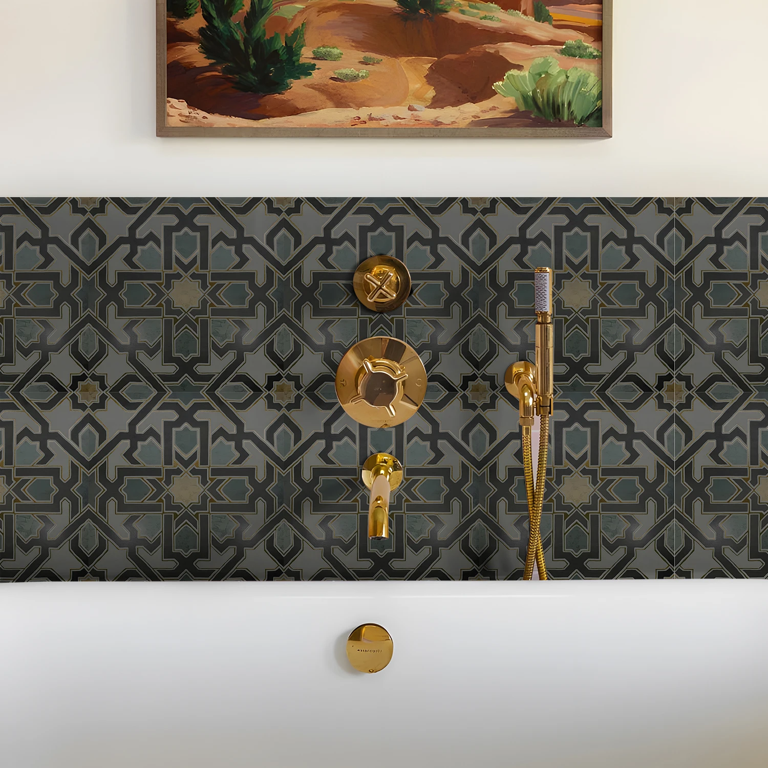 

Peel and Stick Moroccan Tile Stickers Self Adhesive Waterproof Floor Wall Decals (20x20cm/30x30cm, 5/20PCS)