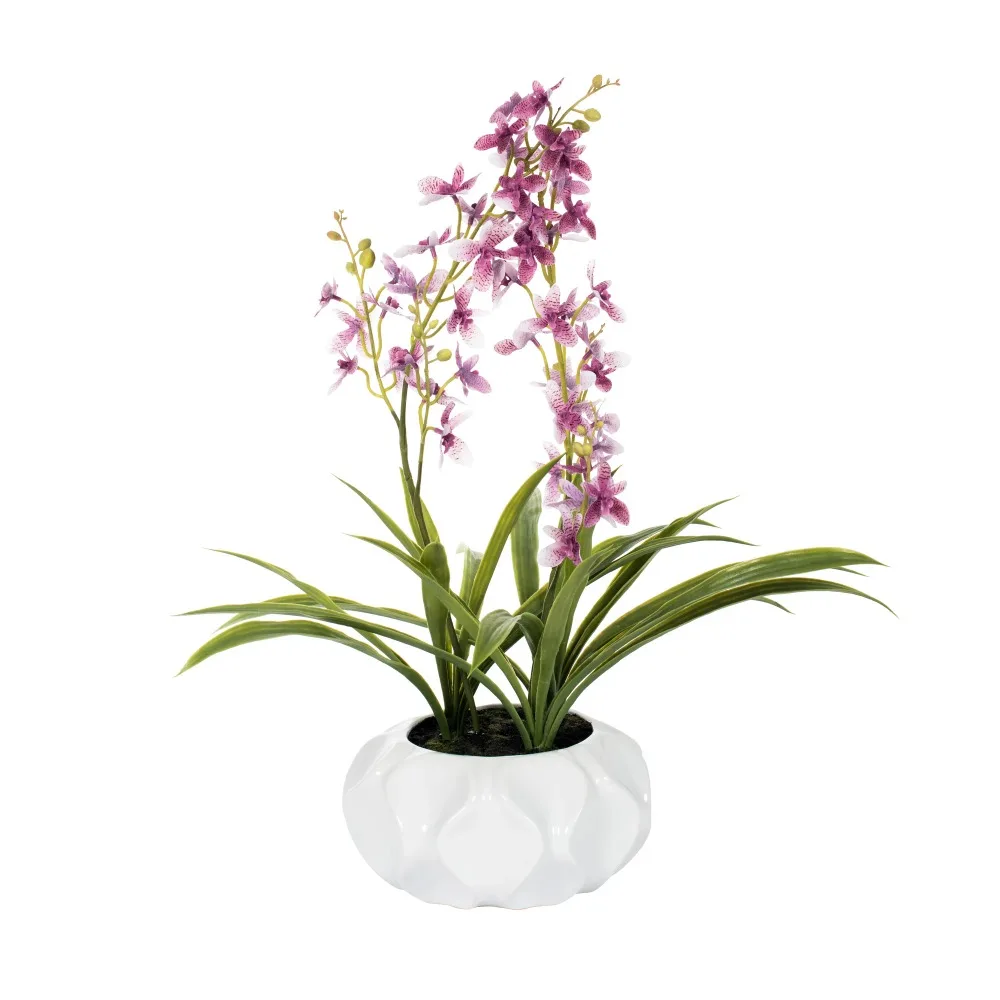 

Artificial Potted Lavender Orchid Flowers Home Decoration Free Shipping Artificial Decorative Plant Plants Decorations Festive