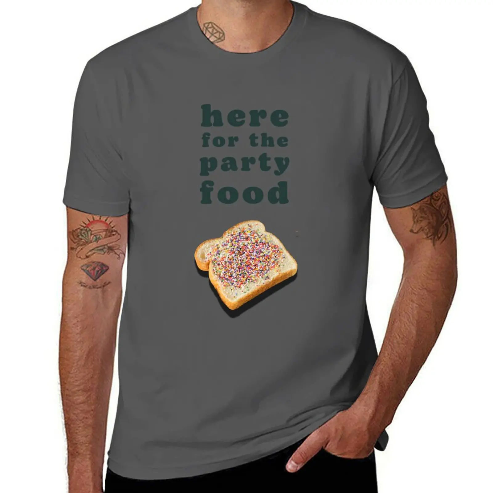 Here For The Fairy Bread T-Shirt t shirts for man cotton t shirt for man t shirt man 100 percent cotton T-Shirt