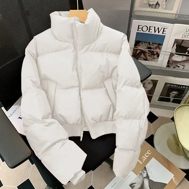 

Cotton-Padded Clothes Jacket Women Parkas Winter 2026 New Fashion Stand Collar Thick Warm Padded Coat Female Loose Outwear T1678