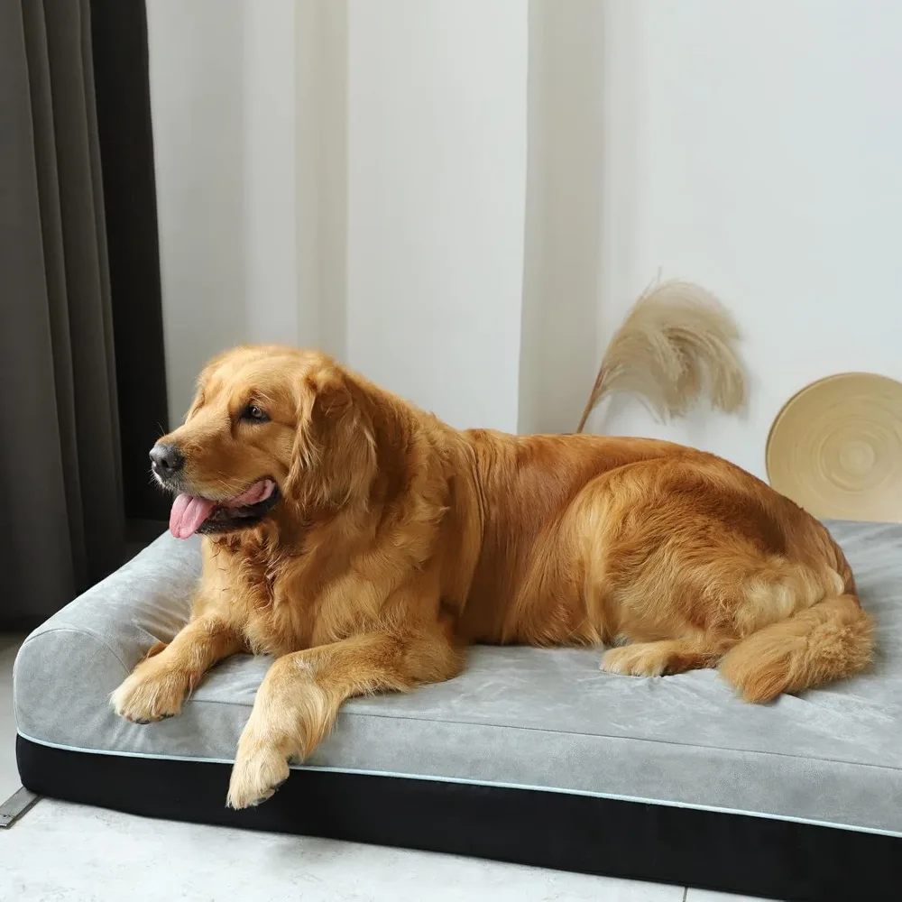 Dog Bed with Durable Water Proof Liner & Removable Washable Cover, Smart Design, Orthopedic Memory Foam Extra Large Dog Bed